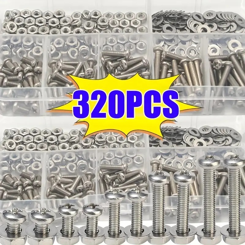 Furniture Hardware Bolts - Zestaw nakrętek i śrub sześciokątnych 320