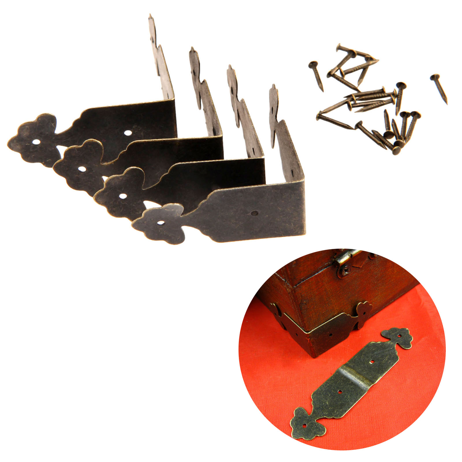 Furniture Hardware For Legs - 4 sztuk dekoracyjne zabezpieczenie narożników żelaza