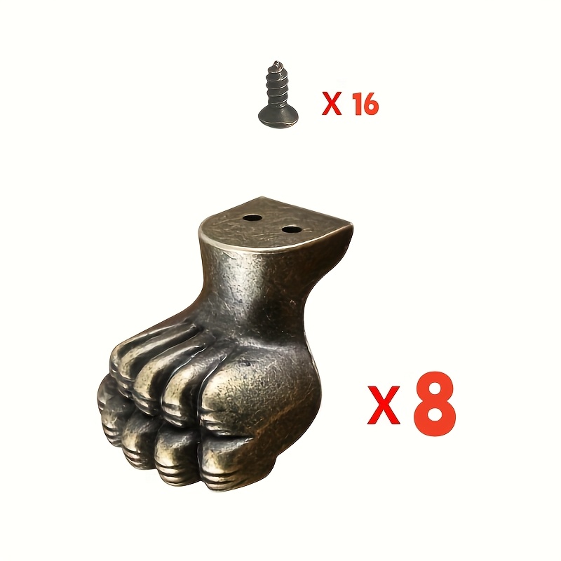 Furniture Hardware For Legs - 8 szt. Antyczne mosiężne nóżki do